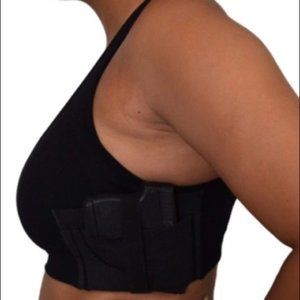 Women's Concealed Carry Gun Holster Black Sports Bra Right Left Hand Cross Draw
